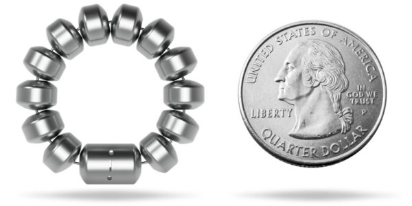 Linx device and quarter to show size